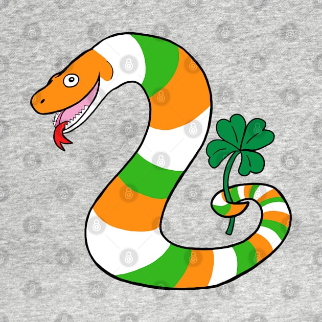 Irish snake holding a Lucky Shamrock by SNK Kreatures